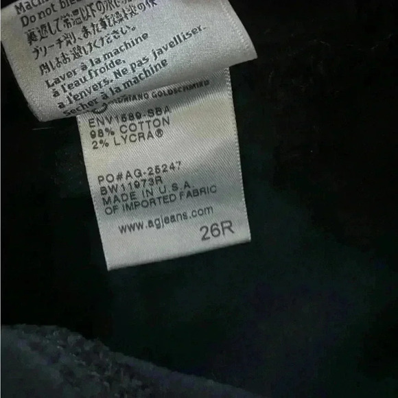 AG Goldschmied Stevie Ankle Jodhpur Slim Straight Ankle Mid Rise Black Cord 26 - Picture 6 of 10